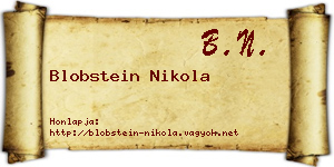 Blobstein Nikola névjegykártya